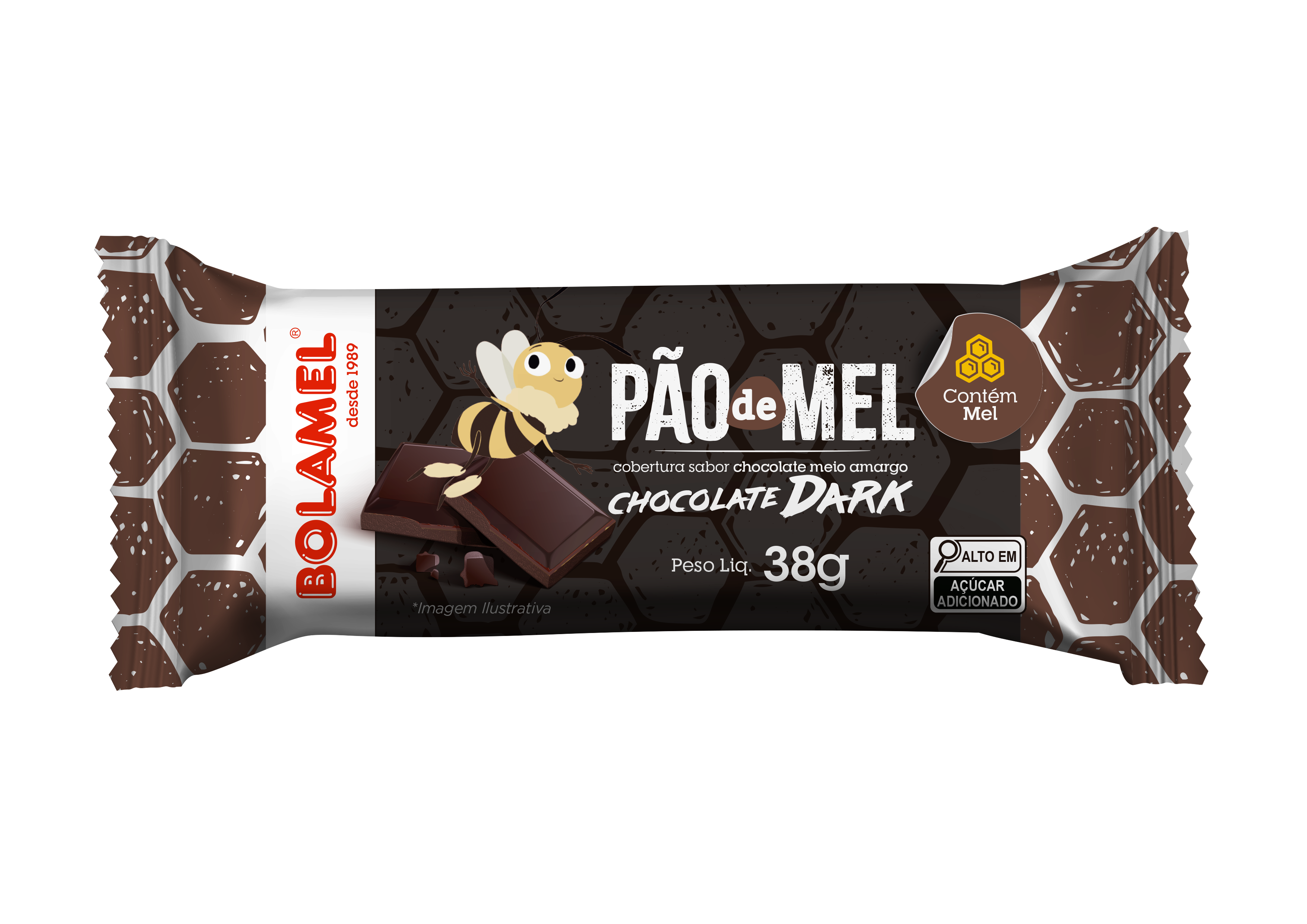 Pão de mel cobertura de chocolate - 38g